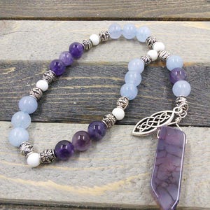 Wicca prayer pagan natural stone beads finger rosary