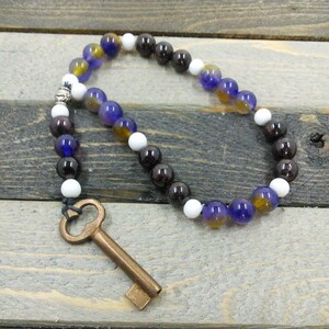 Wicca prayer pagan natural stone beads finger rosary