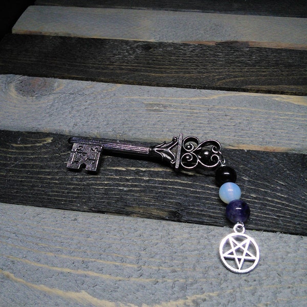 Unique witchy Hecate dark goddess key lapel pin