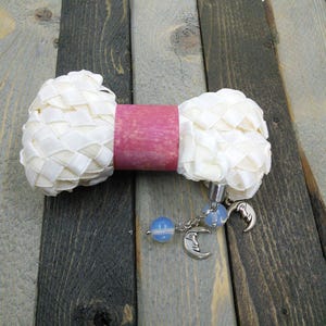 Wicca pagan wedding handfasting satin ribbon antique white and ice white