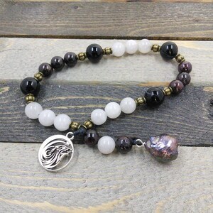 Wicca prayer pagan natural stone beads finger rosary