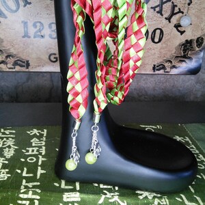 Wicca Pagan Handfasting Wedding Satin Ribbon Spring Green and Fire Red ...