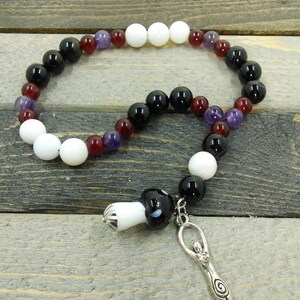 Wicca prayer pagan natural stone beads finger rosary