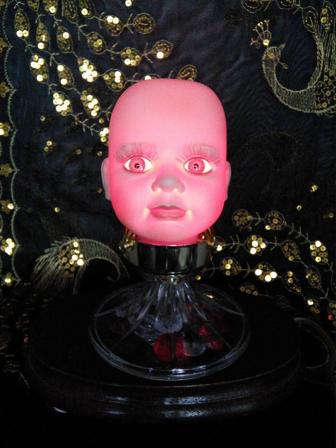 Creepy Porcelain Doll Head Lamp Etsy UK