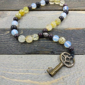 Wicca prayer pagan natural stone beads finger rosary