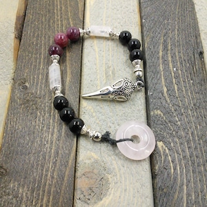 Hecate natural stone bead prayer beads, meditation beads, witches ladder nine bead