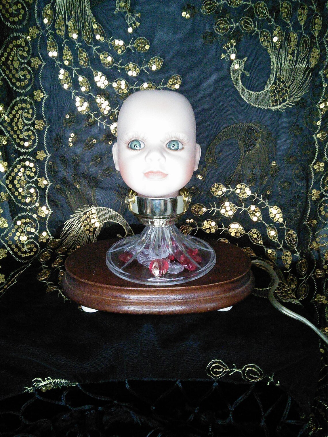 Creepy Porcelain Doll Head Lamp Etsy