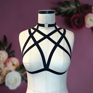SHADOW Harness Top - Elastic Harness | Strappy Harness Top | Custom fit | Pole & Burlesque Dancewear