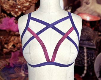 DANCER Harness Top - Elastic Harness | Strappy Harness Top | Custom fit | Pole & Burlesque Dancewear