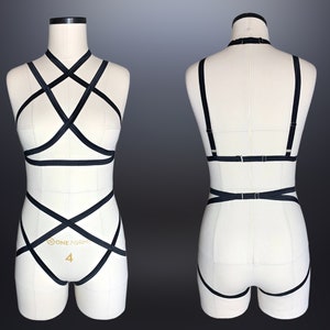 FEELING PEACHY Full Harness Set - Elastic Harness | Strappy Harness Set | Custom Fit | Pole & Burlesque Dancewear