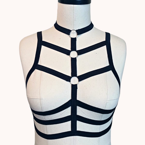 Top de arnés PHANTASMA - Arnés elástico / Top de tiras / Ajuste personalizado / Ropa de baile /