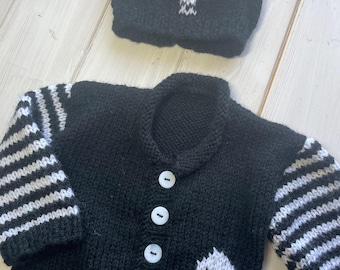 Baby black skull cardigan / Newborn clothes / Gothic clothes for babies