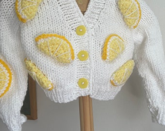 Hand knitted chunky toddler cardigan