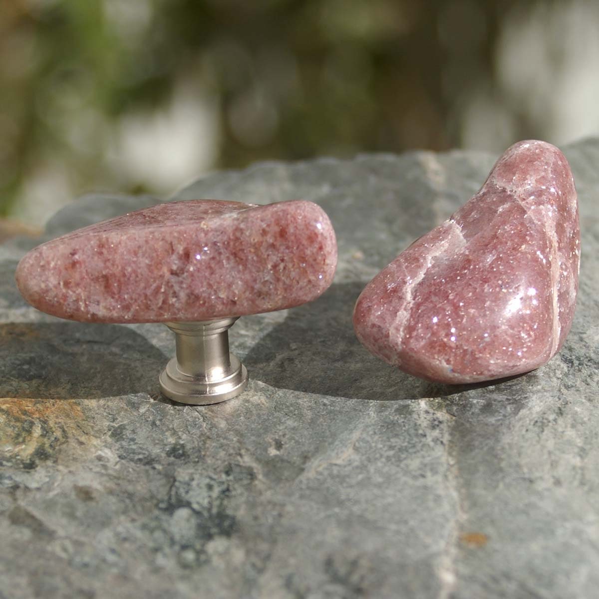 Knobs Stone Knobs Knobs Knobs Pink Mica