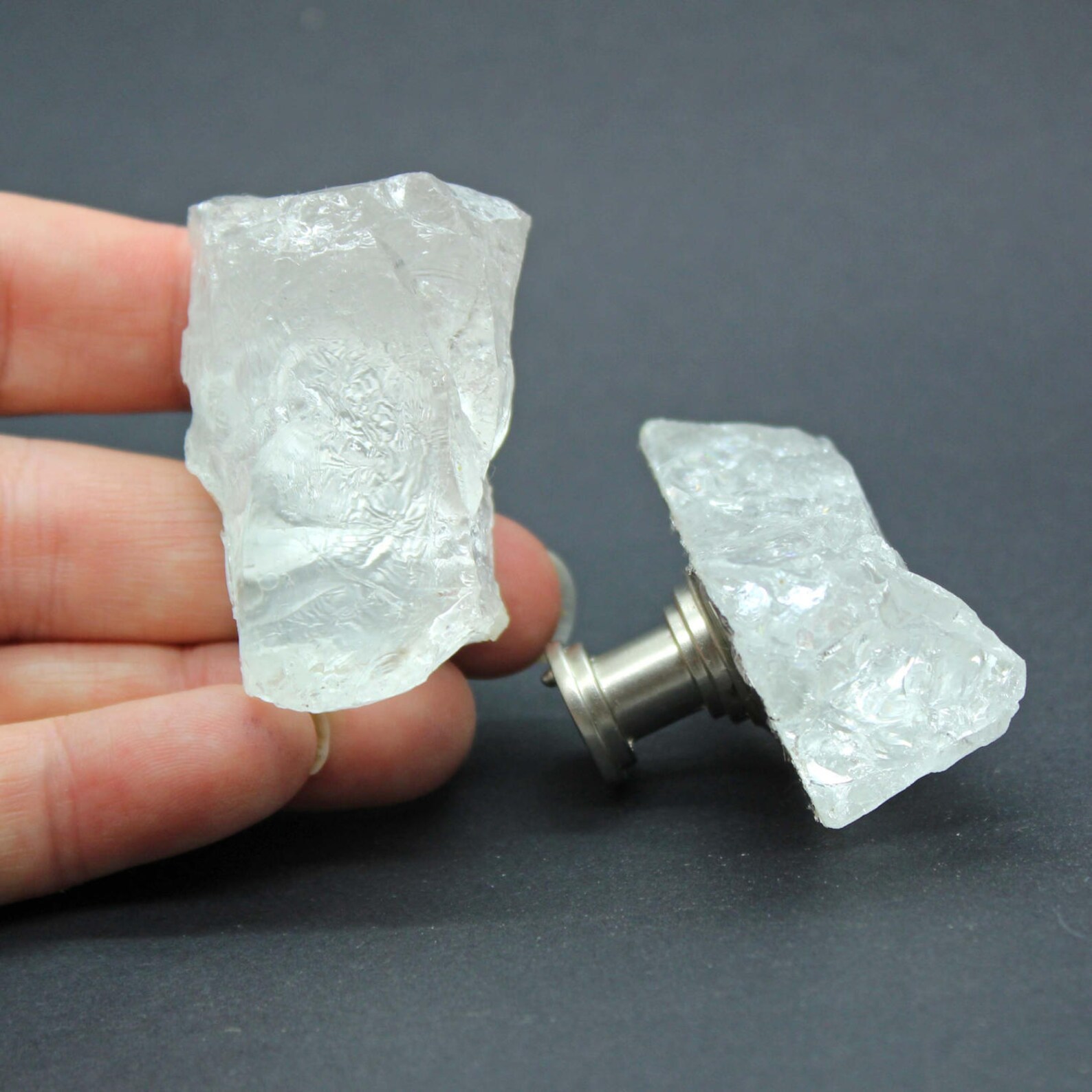 Knobs / CRYSTAL QUARTZ / Stone Knobs Knobs Uncut Etsy
