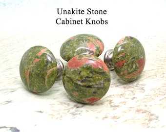 Cabinet Knobs / UNAKITE / Kitchen Knobs / Bathroom Knobs / Drawer Pulls / Stone Knobs / Cabinet Knob