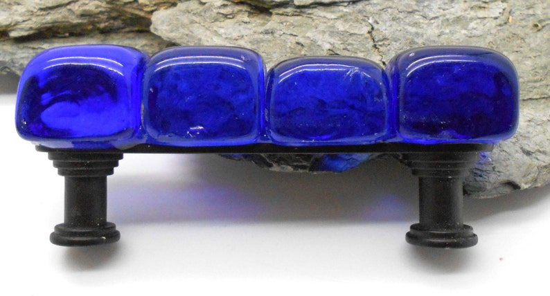 Cobalt Blue Glass Cabinet Pull Beach Kitchen Image 0