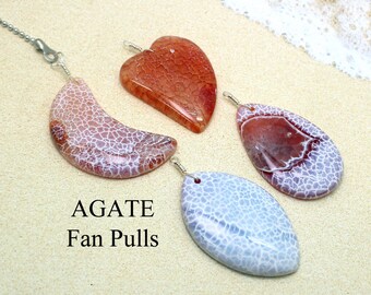 AGATE Fan Pull Chains/ Decorative Fan Pull / Ceiling Fan / Ceiling Fan Pull / Light Pull / Chakra Stones / Healing Crystals