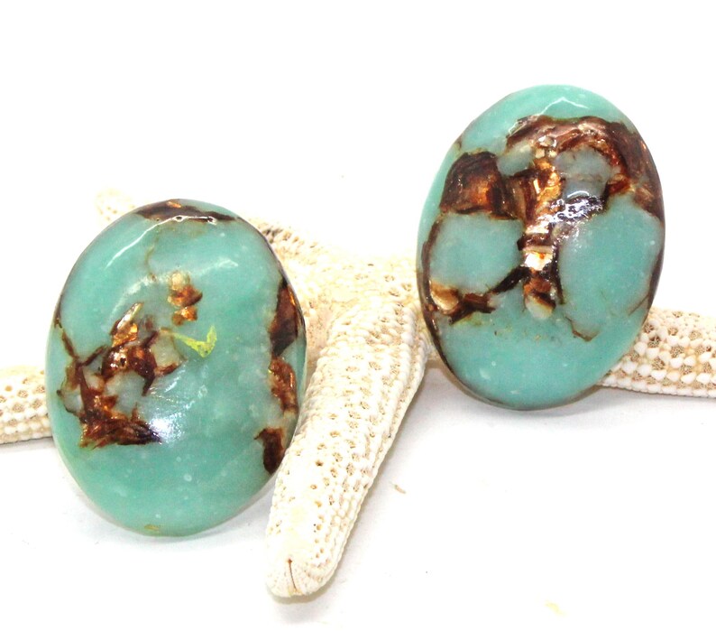 Knobs Stone Knobs / Blue Resin With Copper / Knobs Etsy