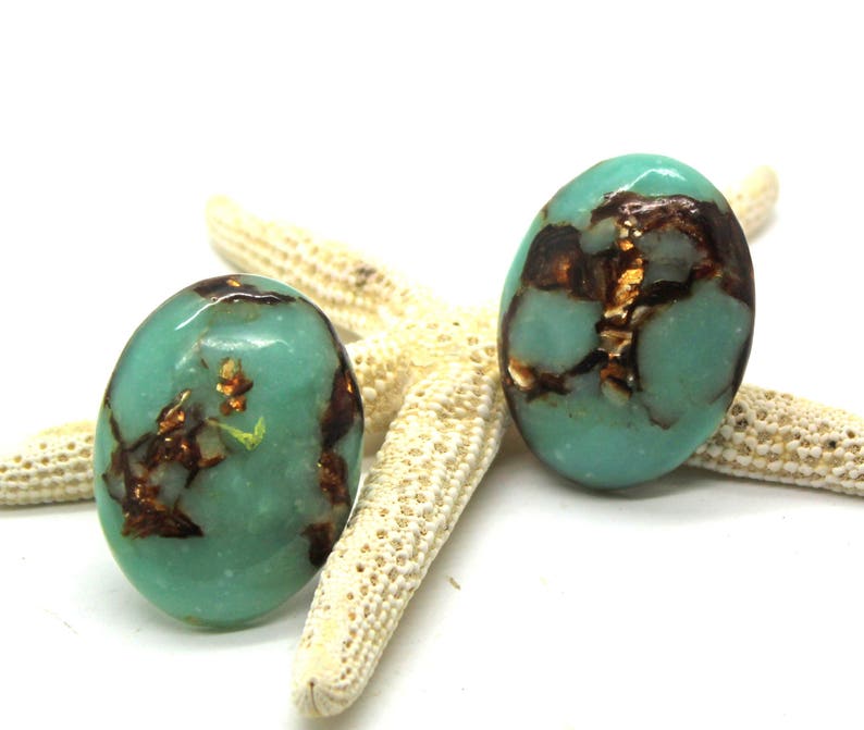 Knobs Stone Knobs / Blue Resin With Copper / Knobs Etsy