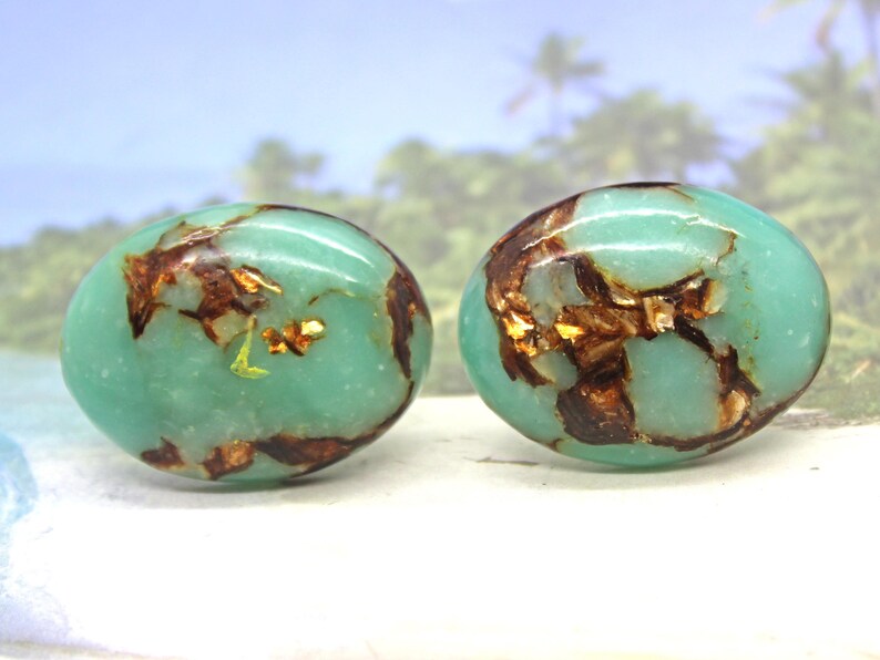 Knobs Stone Knobs / Blue Resin With Copper / Knobs Etsy