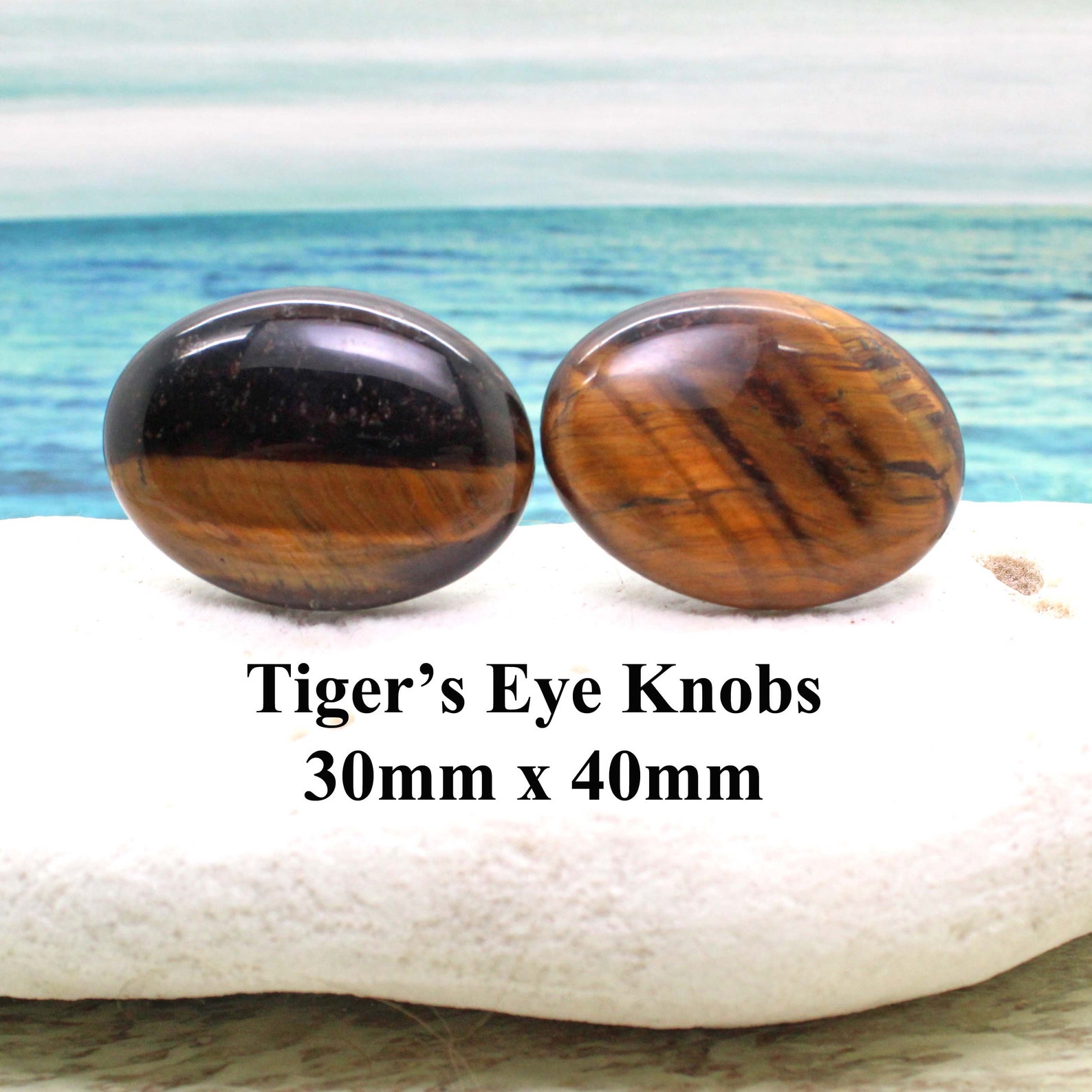 Perillas / Tigres Ojo Gemstone Cabinet Perillas Perillas del | Etsy