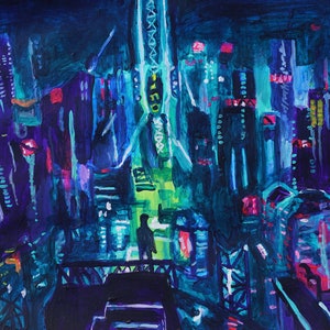 Fine art painting sci fi futuristic cyberpunk fantasy