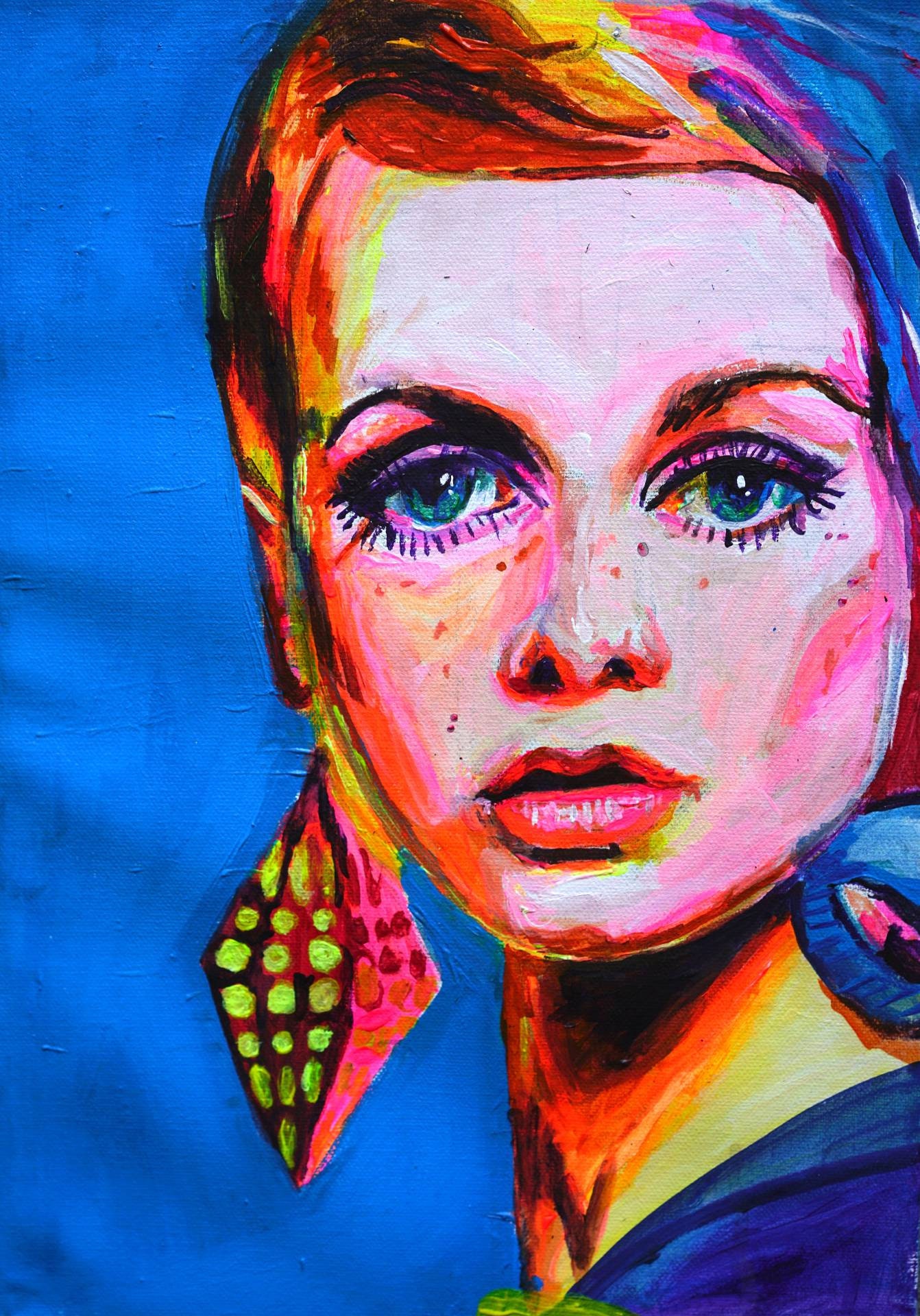 Original Art Psychedelic Twiggy Trippy 60s Fine Art Etsy UK