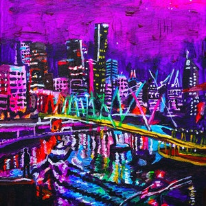 Print Limited Edition Brisbane psychedelic art cityscape cyberpunk Queensland Brisbane Painting Master Painter Australia