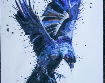 CROW print abstract splash art fine art impressionist abstract art