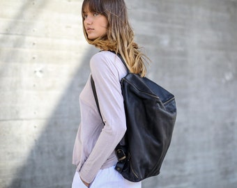 Leather Backpack Women, Leather Laptop Backpack, Genuine Leather Rucksack, Women Leather Rucksack , Black Leather Computer Bag