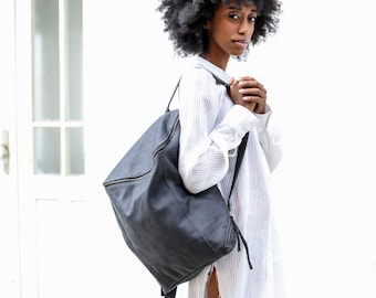 Women Leather Backpack, 15'' Laptop Backpack, Leather Satchel, Leather Travel Bag, School Bag, Unique Backpack