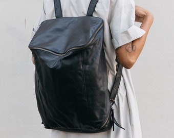 Backpack Leather, Leather Satchel Women, Black 15'' Laptop Backpack, Laptop Lather Bag, Travel Bag, Women Large Leather Backpack