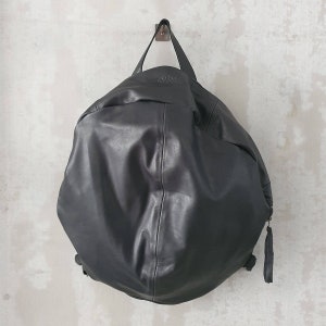 Black Leather Backpack Women, Travel Bag, School Satchel, Black Leather Rucksack, Handmade Black Bristol image 1