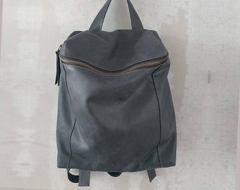 Black Leather Backpack, Mini Backpack, Travel Bag, School Bag, Soft Leather Bag, Handmade