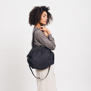 Sac à main en nylon, sac à bandoulière pour femmes, sacs à bandoulière pour femmes, sac fourre-tout en nylon, sac à bandoulière en cuir noir et nylon