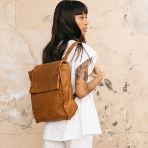 Convertible Backpack, Shoulder Bag, Leather Backpack, Laptop Backpack, Mini Backpack Tote, Leather Handbag