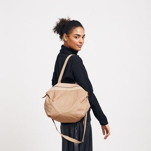 Nylon Crossbody Bag, Nylon Shoulder Bag, Cross Body Bag for Women, Leather Nylon Crossbody Bag
