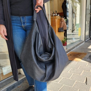 Leather Tote, Soft Leather Tote, Leather Hobo Bag, Leather Tote Bag, Hobo Bag, Slouchy Soft Leather Hobo Bag, Leather Shoulder Bag