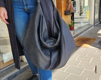 Leather Tote, Soft Leather Tote, Leather Hobo Bag, Leather Tote Bag, Hobo Bag, Slouchy Soft Leather Hobo Bag, Leather Shoulder Bag