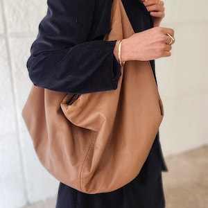 Leather Bag, Soft Leather Handbag, Women Leather Purse, Hobo Soft Bag, Everyday Shoulder Bag