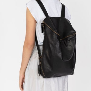 Laptop Leather Bag, Leather Backpack Bag, Women Diaper Bag, Black Leather Bag, Computer Bag