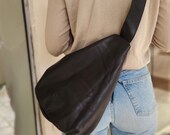 Soft Italian Leather Sling Backpack, Sling Bag for women, Sling Leather Purse, Sling Backpack Women