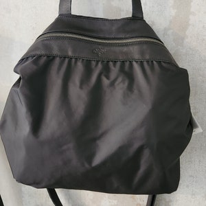 Leather & Nylon Bag, Crossbody Bag, Tote Bag, Water Repellent Zippered Purse, Genuine Leather Handles and part image 2