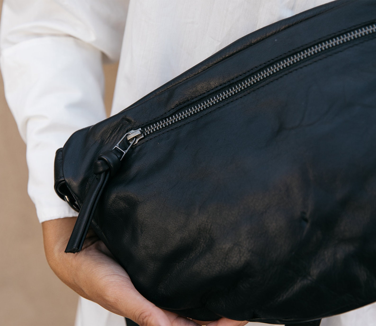 Leather Belt Bag Black Bag Leather Hip Bag Fanny Pack Etsy