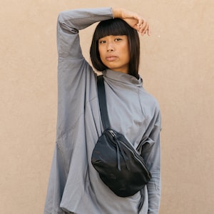 Leather Fanny Pack, Belt Bag, Black Bag, Leather Hip Bag, Waist bag, Fanny Packs Women
