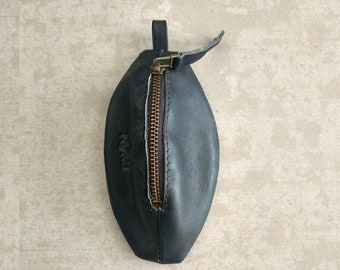 Leather Coin Purse, Change Wallet, Small Leather Zip Wallet, Small Leather Pouch for Keychain, Leather Goods