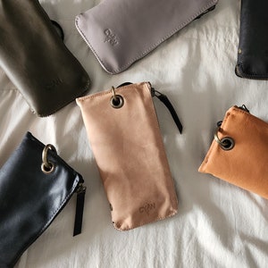 Genuine Leather Cross body Wallet Case for Cell Phone, Purse Case with Crossbody Lanyard Handbag, Case for Women with Strap