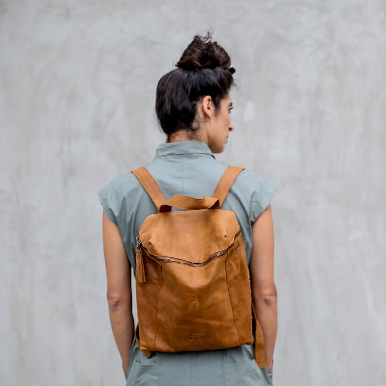 Leather Backpack Purse Leather Backpack Women Laptop Etsy