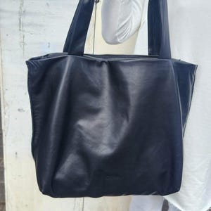 Bolso de mano de cuero único, bolso de mano de cuero, bolso de trabajo y de viaje, bolso de compras grande, hecho a mano